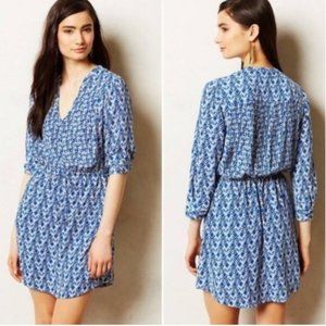 Anthropologie Geometric Dress with Pleats